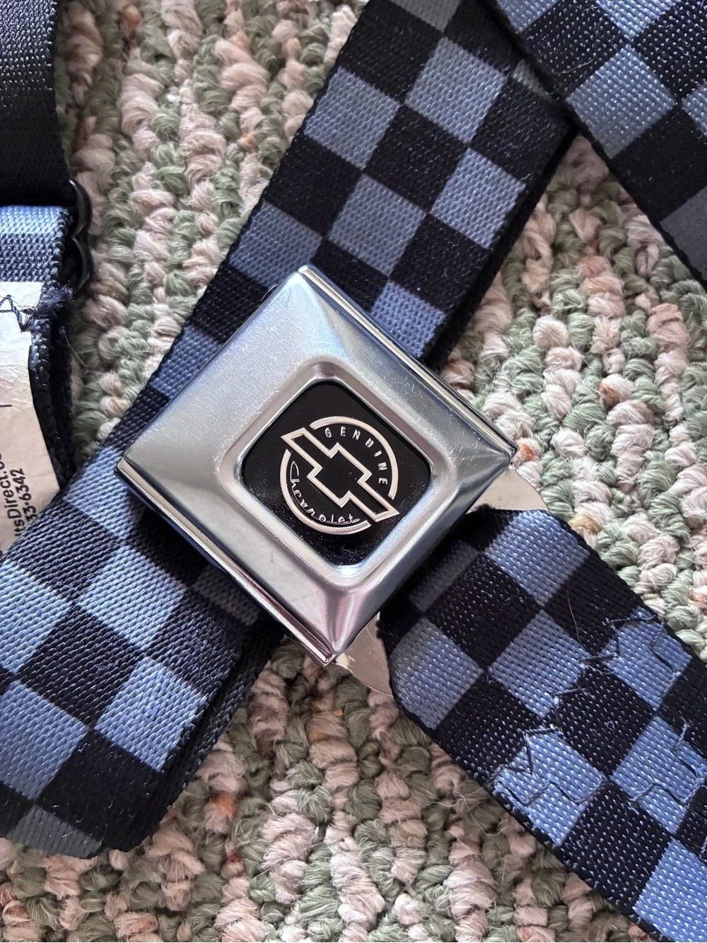 😎 Men’s Buckle Down Chevrolet adjustable checkerboard belt